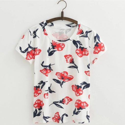 Floral Printed White T-Shirt